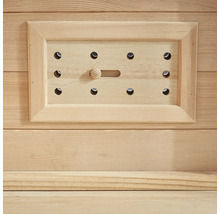 Saunabelüftung aus Holz mit verstellbarem Schieber