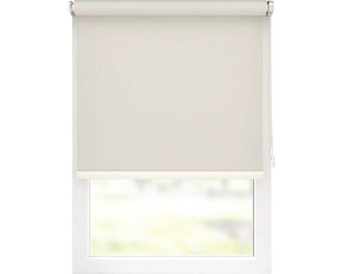 Fenster mit heruntergelassenem Rollo zur Lichtregulierung