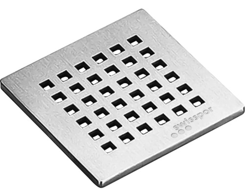 Abdeckrost Swisspor Roma 90x90 mm edelstahl Edelstahl Duschablauf mit quadratischen Öffnungen