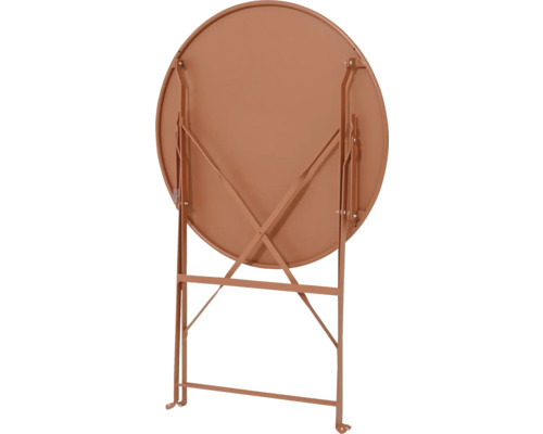 Zusammenklappbarer Gartentisch, Rückansicht