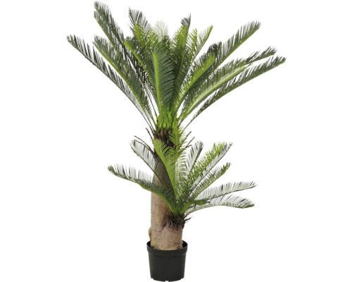 Kunstpalme Cycaspalme im Topf H 145 cm grün Künstlicher Sagopalmfarn im Topf