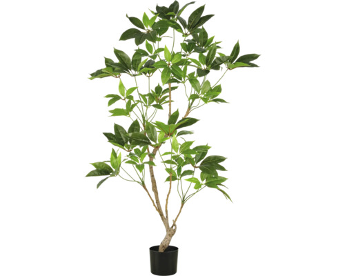 Künstlicher Baum mit grünen Blättern im Topf