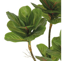 Geigenfeige Kunstpflanze mit grünen Blättern und braunem Stamm