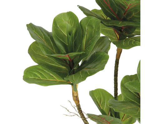 Geigenfeige Kunstpflanze mit grünen Blättern und braunem Stamm