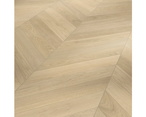 Parador Parkett Trendtime 10 Eiche Fischgrät Weiss lackiert 610 x 90 x 15 mm Bodenbelag mit Fischgrätenmuster