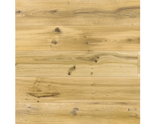Parkett Eiche 1-Stab Vintage Landhausdiele gebürstet matt lackiert 1800 x 180 x 14 mm Detailansicht von Parkett aus Eichenholz