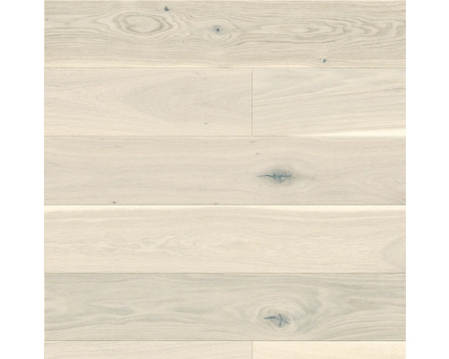 Parkett Eiche 1-Stab Creme Various Landhausdiele gebürstet matt lackiert 2200 x 180 x 14 mm Holzfußboden-Muster mit Maserung und Astlöchern
