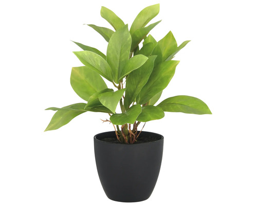 Künstliche Pflanze in einem schwarzen Topf