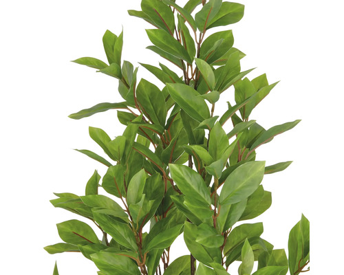 Künstliche Lorbeerpflanze mit grünen Blättern