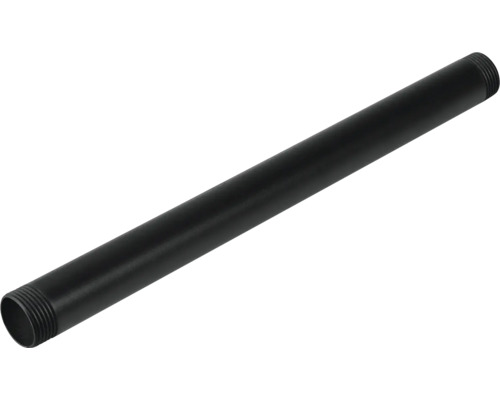Schwarzes Metallrohr mit Gewindeenden