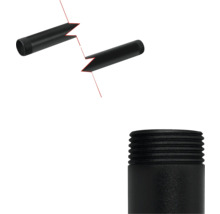 Schwarzes Stahlrohr mit Gewinde für Sanitärinstallationen