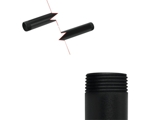 Schwarzes Stahlrohr mit Gewinde für Sanitärinstallationen