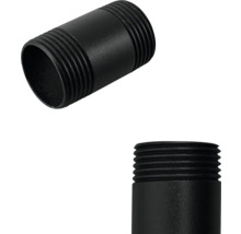 Zwei schwarze Gewindenippel