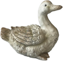 Dekorative Gartenfigur einer Ente aus Steinguss