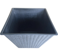 Rechteckiger Pflanzkübel mit Rattanstruktur