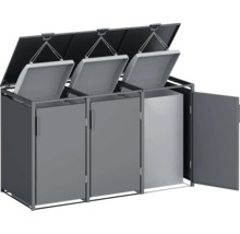 Mülltonnenbox für drei Mülltonnen mit Deckel und Tür