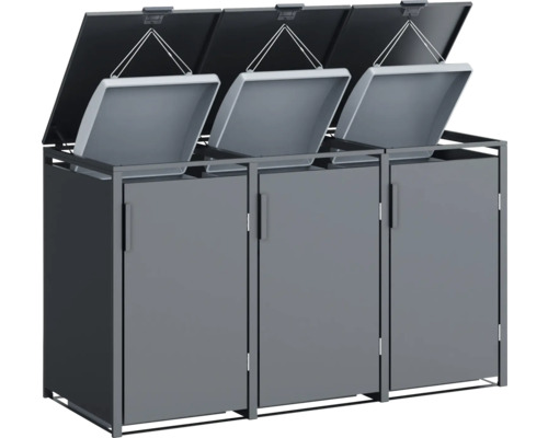 Abfalltrennsystem mit drei Behältern und separaten Öffnungen