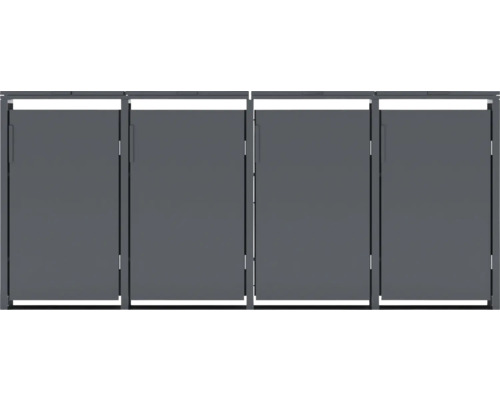 Sichtschutzwand aus Aluminium mit Tür