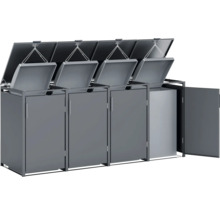 Mülltonnenbox für vier Mülltonnen mit Deckel
