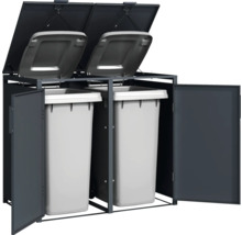 Mülltonnenbox für zwei Mülltonnen mit Deckel und Tür