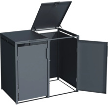 Mülltonnenbox mit zwei Türen und einem Deckel zur Mülltonnenaufbewahrung im Außenbereich