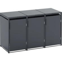 Mülltonnenbox für drei Mülltonnen mit Türen und Deckel