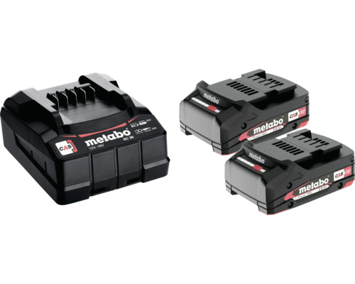 Akku-Set Metabo 18V Li-Ion (2,0 Ah) Metabo Akku Ladegerät mit zwei Akkus
