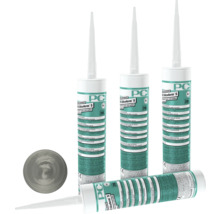 Mehrere Kartuschen PCI Silcoferm S Dichtstoff und eine graue Abdeckung