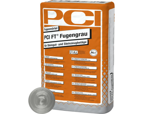 PCI FT® Fugengrau Fugenmörtel für Steingut- und Steinzeugbeläge hellgrau 25 kg PCI Fugenmörtel Fugengrau für Steingut und Steinzeugbeläge