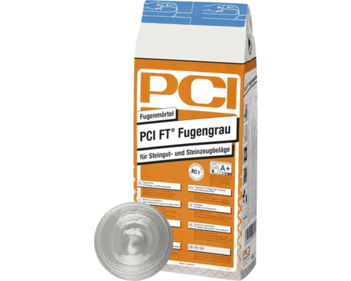 PCI FT® Fugengrau Fugenmörtel für Steingut- und Steinzeugbeläge silbergrau 5 kg PCI FT Fugengrau Fugenmörtel für Steingut und Steinzeugbeläge im Sack