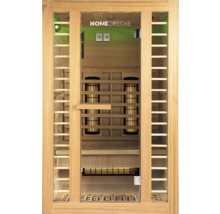 Sauna mit Infrarotstrahlern und Glastür