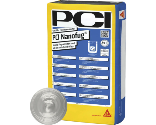 PCI Nanofug® Variabler Flexfugenmörtel für Steingut- und Steinzeugbeläge silbergrau 15 kg PCI Nanofug flexibler Fugenmörtel für alle Fugenbreiten und keramischen Beläge
