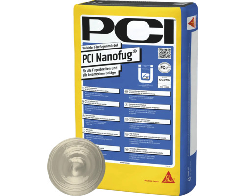 PCI Nanofug® Variabler Flexfugenmörtel für Steingut- und Steinzeugbeläge jasmin 15 kg PCI Nanofug flexibler Fugenmörtel für alle Fugenbreiten und keramischen Beläge