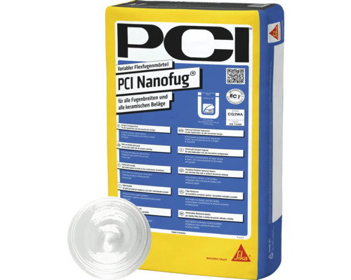PCI Nanofug® Variabler Flexfugenmörtel für Steingut- und Steinzeugbeläge weiß 15 kg PCI Nanofug flexibler Fugenmörtel für alle Fugenbreiten und keramischen Beläge