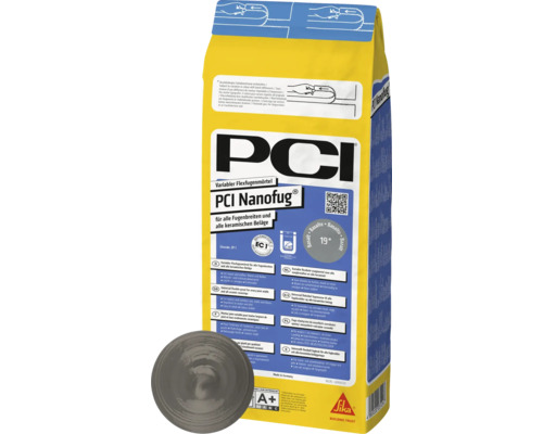 PCI Nanofug® Variabler Flexfugenmörtel für alle Fugenbreiten und alle keramischen Beläge zementgrau 4 kg PCI Nanofug variabler Flexfugenmörtel für alle Fugenbreiten und keramischen Beläge im gelben Sack
