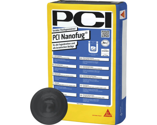 PCI Nanofug® Variabler Flexfugenmörtel für Steingut- und Steinzeugbeläge anthrazit 15 kg PCI Nanofug flexibler Fugenmörtel für alle Fugenbreiten und keramischen Beläge im Sack