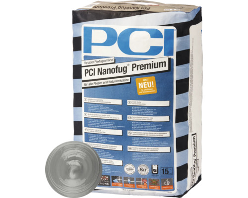 PCI Nanofug® Premium Variabler Flexfugenmörtel für alle Fliesen und Natursteine hellgrau 15 kg Sack PCI Nanofug Premium flexibler Fugenmörtel für Fliesen und Natursteine
