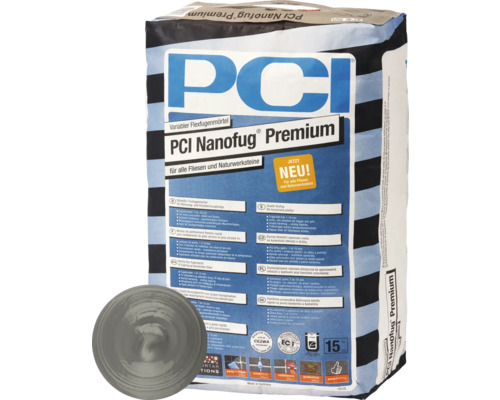 PCI Nanofug® Premium Variabler Flexfugenmörtel für alle Fliesen und Natursteine sandgrau 15 kg PCI Nanofug Premium flexibler Fugenmörtel für Fliesen und Natursteine, 15 Kilogramm