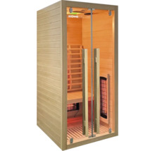 Infrarotsauna aus Holz mit Glastür und Innenausstattung