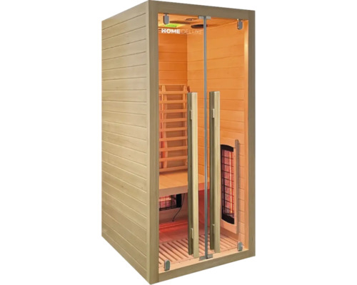 Infrarotsauna aus Holz mit Glastür und Innenausstattung