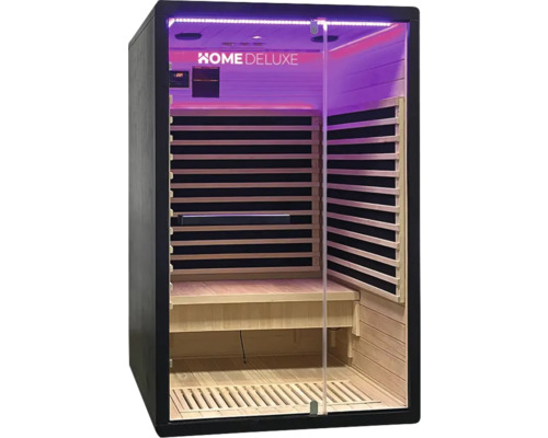 Infrarotsauna mit Glastür und Holzinnenraum