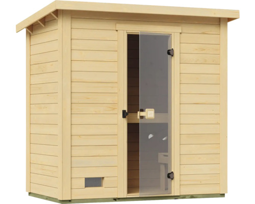 Holzsauna mit Glastür