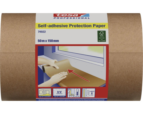 Tesa Professional selbstklebendes Schutzpapier, 50 Meter mal 150 Millimeter