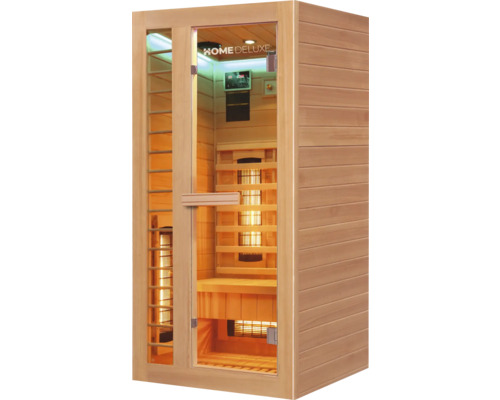 Home Deluxe Infrarotsauna mit Glastür und Holzverkleidung