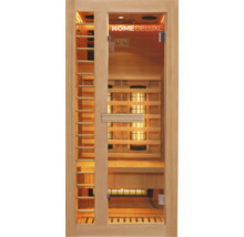 Infrarotsauna mit Glastür und Holzrahmen