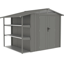Metall Gerätehaus mit Doppeltür und Regalen