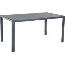 Rechteckiger Gartentisch mit Metallgestell und Tischplatte