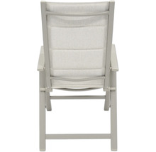 Gartensessel aus Aluminium und Textil von hinten