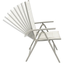 Gartenstuhl aus Metall und Textil