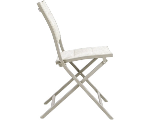 Klappstuhl aus Metall und Textil